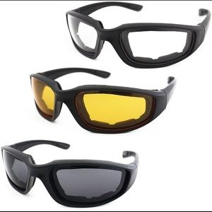 3 Pair Motorcycle Riding Glasses Padding Goggles